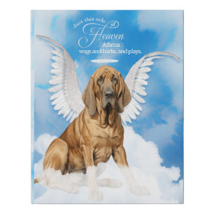 Custom Bloodhound Dog Angel Pet Memorial Faux Canvas Print