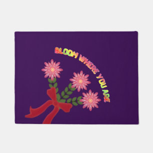 Custom Bloom Where You Are Spring Floral Gift Doormat