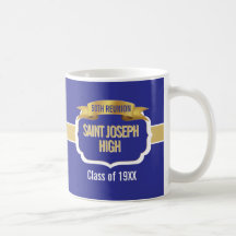 Custom Blue 50th Class Reunion Favor Mug