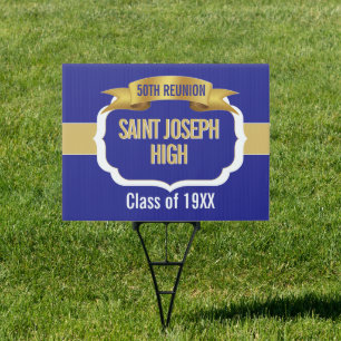 Custom BLUE 50th Class Reunion  Sign