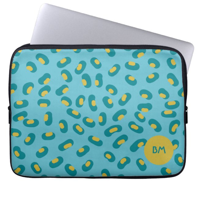 custom blue  abstract animal skin laptop bag case (Front)