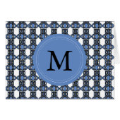 Custom Blue Abstract Scarab Pattern Monogram (Front Horizontal)