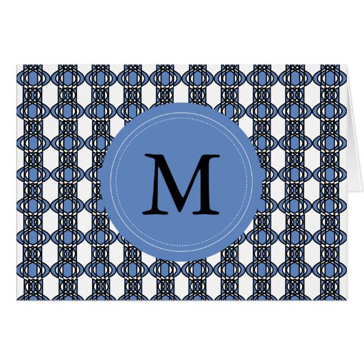 Custom Blue Abstract Scarab Pattern Monogram (Front Horizontal)