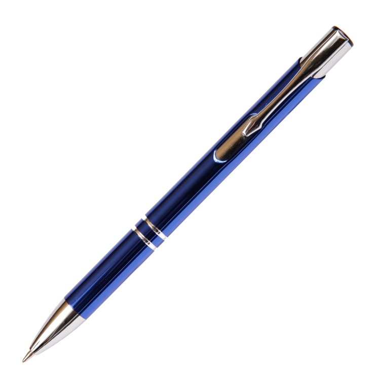 Custom Blue Aluminum Promotional Ball Point Pen | Zazzle