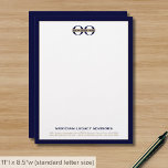 Custom Blue and Gold Business Letterhead with Logo<br><div class="desc">Make a professional statement with our Custom Blue and Gold Business Letterhead with Custom Logo. This letterhead design features a customizable template logo solid navy blue background with your company name and contact information elegantly presented in golden classic typography. Each sheet exudes professionalism and sophistication, making it perfect for official...</div>
