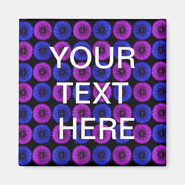 Custom Blue and Purple Dandelions Magnet (Front)