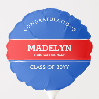Custom Blue and Red Graduation Balloon