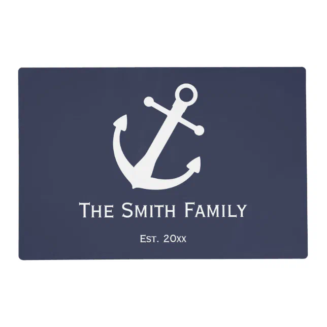 Custom Blue and White Nautical Placemat Zazzle