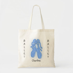 Custom Blue Ballet Shoe Tote Bag