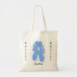 Custom Blue Ballet Shoe Tote Bag