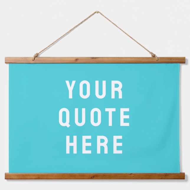 Custom Blue Banner Personalized Your Quote Wall Hanging Tapestry (Front)