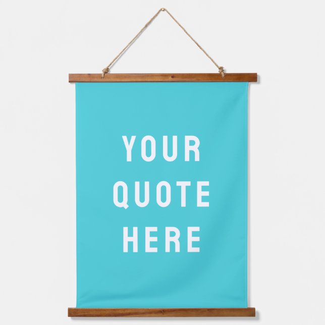 Custom Blue Banner Personalized Your Quote Wall Hanging Tapestry (Front)