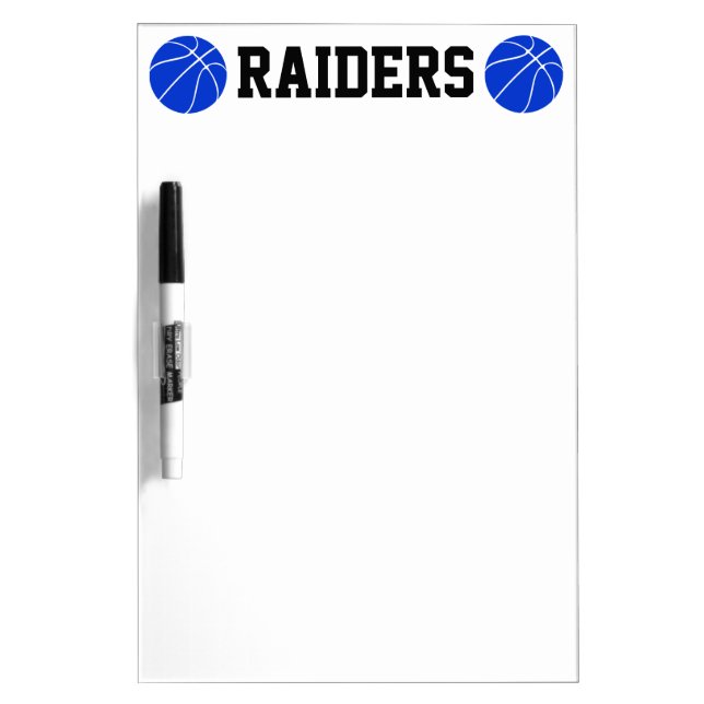 Custom Blue Basketball Dry Erase Board (Front)