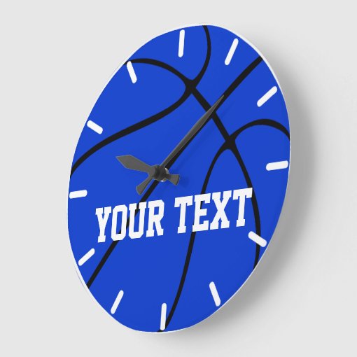 Custom Blue Basketball Wall Clock Zazzle