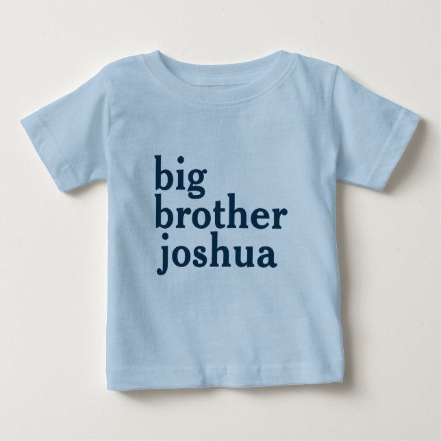 Custom Blue Big Brother Baby T-Shirt (Front)