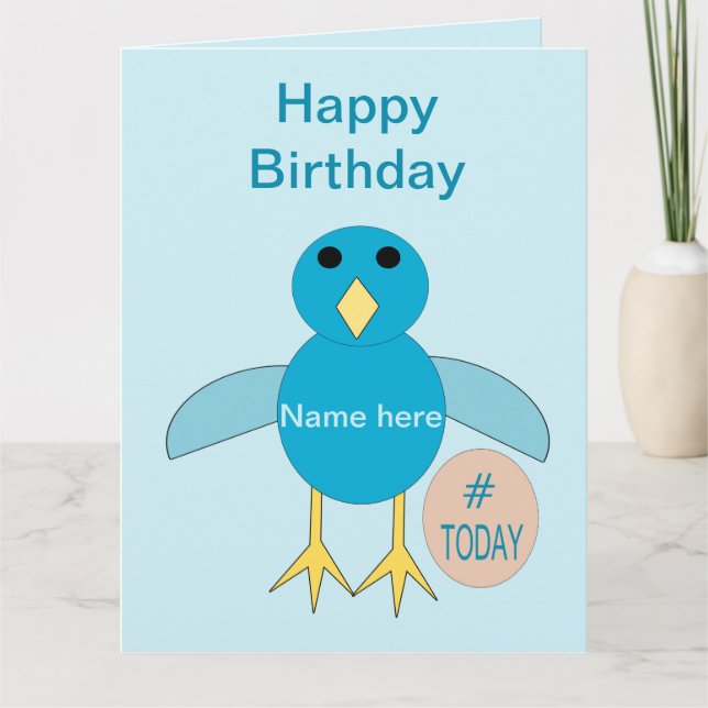 Custom Blue Birthday Boy Chick Giant Card (Front)