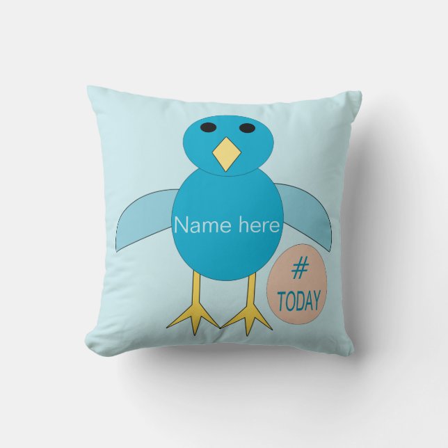 Custom Blue Birthday Boy Chick Pillow (Front)