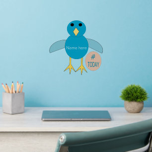 Custom Blue Birthday Boy Chick Shaped Wall Decal