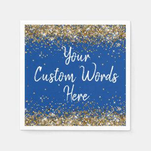 Custom Blue Birthday Party Anniversary Graduation Napkins