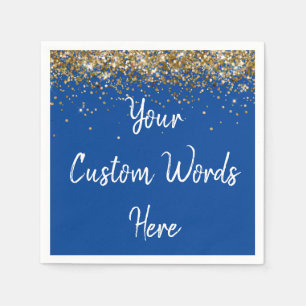 Custom Blue Birthday Party Anniversary Graduation Napkins