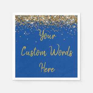 Custom Blue Birthday Party Anniversary Graduation Napkins