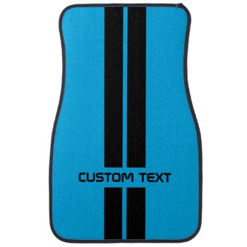 Custom Blue & Black Racing Stripes Gift  Car Floor Mat by inkbrook at Zazzle