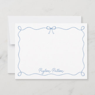 Custom Blue Bow Note Card