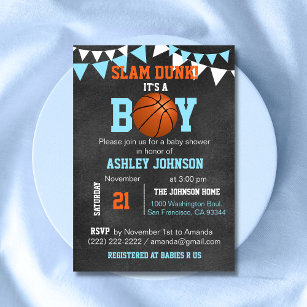 Basketball Baby Shower Invitation EDITABLE INSTANT DOWNLOAD