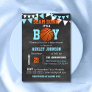 Custom Blue Boy Basketball Baby Shower Invitations