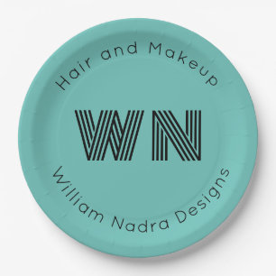 Custom Blue Business Logo Plate – Monogram & Text
