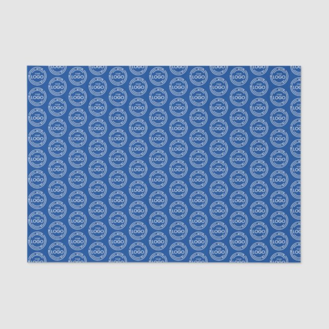 Custom Blue Business Logo Tissue Paper (Front)