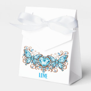 Custom Blue Butterflies Love Valentine Day Gift Favor Boxes
