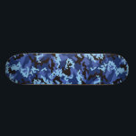 Custom Blue Camo Skateboard<br><div class="desc">Custom Blue Camo Skateboard. This Blue Camo pattern was inspired by the Woodland Camouflage our military soldiers used to wear.</div>