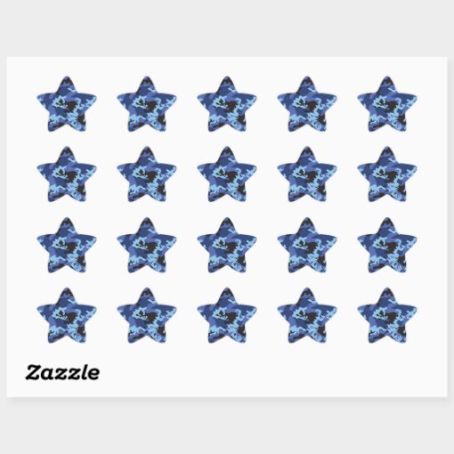 Custom Blue Camo Stickers | Zazzle