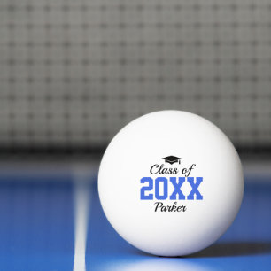 Custom Blue Class of 2026 Graduation Ping Pong Ball