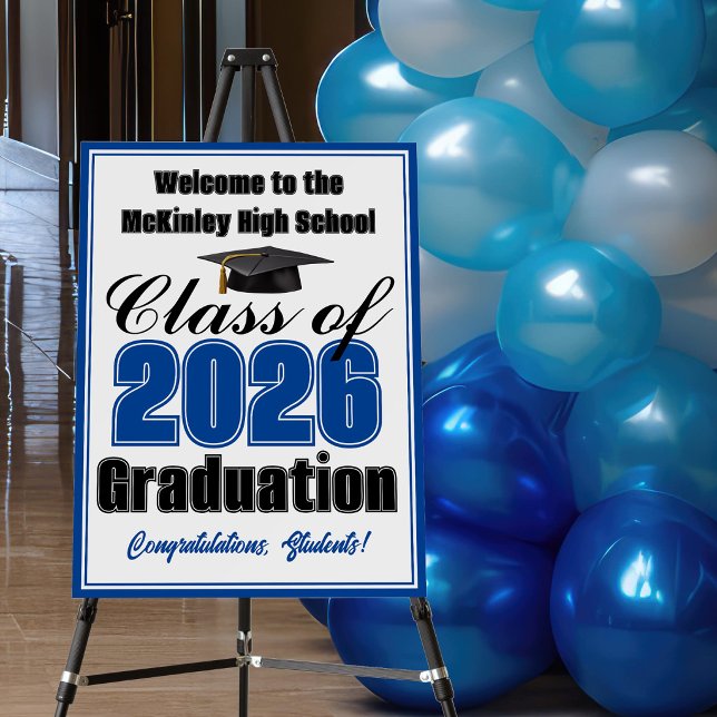 Custom Blue Class of 2026 Graduation Welcome Foam Board (Creator Uploaded)