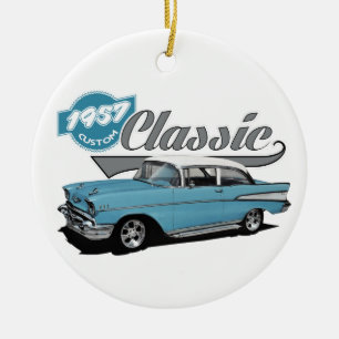 Custom Blue Classic Ceramic Ornament