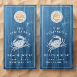Custom Blue Coastal Crab Beach House Cornhole Set<br><div class="desc">Bring a personalized coastal vibe to your outdoor fun with this custom blue beach house cornhole set, featuring a rustic crab design on a distressed wood-look background. Perfect for beach houses, family reunions, or seaside gatherings, this unique set allows you to add your family name and location, making it a...</div>