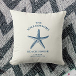 Custom Blue Coastal Starfish Beach House Throw Pillow<br><div class="desc">Add a touch of seaside charm with this Custom Blue Coastal Starfish pillow! It’s perfect for beach houses,  coastal decor,  or ocean lovers. Personalize yours today!</div>