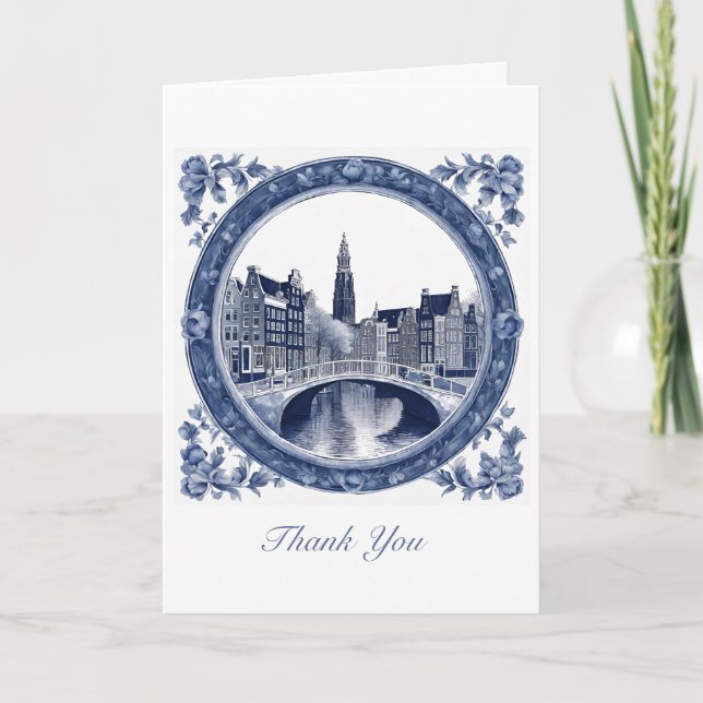 Custom Blue Delft Amsterdam  Card (Front)