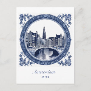 Custom Blue Delft Amsterdam  Postcard
