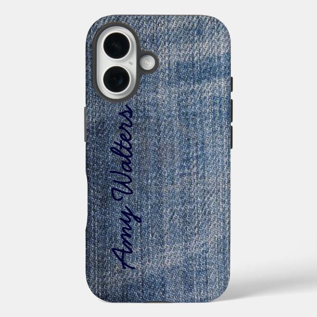 Custom Blue Denim Jeans Case-Mate iPhone Case (Back)