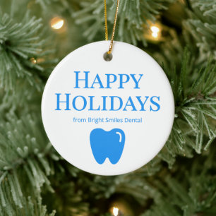 Custom Blue Dental Practice Ornament