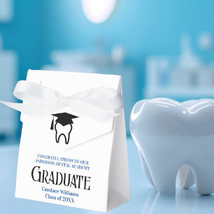 Custom Blue Dental School Graduation Party Favor Boxes
