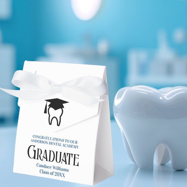 Custom Blue Dental School Graduation Party Favor Boxes (Creator Uploaded)