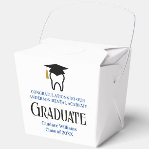 Custom Blue Dental School Graduation Party Favor Boxes
