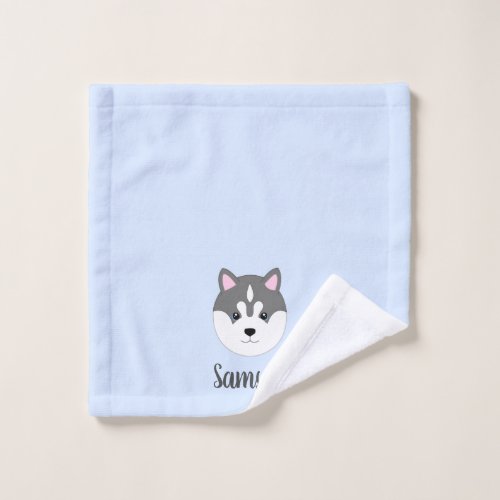 Custom Blue Dog Wash Cloth
