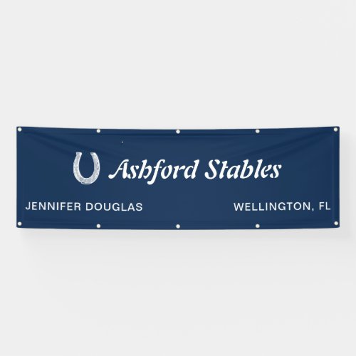 Custom Blue Equestrian Stall Horse Show  Banner