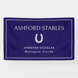 Custom Blue Equestrian Stall Horse Show Banner