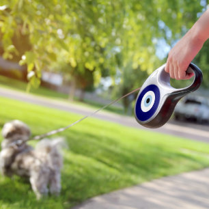 Custom Blue Evil Eye Protection Symbol Retractable Pet Leash